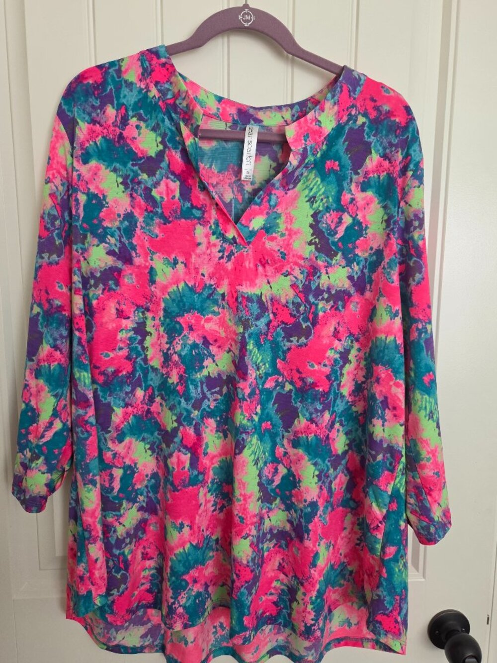 Dear Scarlett Lizzy Pink & Teal Tie Dye Top